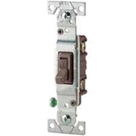 EATON WIRING DEVICES Cooper Wiring 1301-7B Devices Toggle Lighted Switches; Brown 7851017